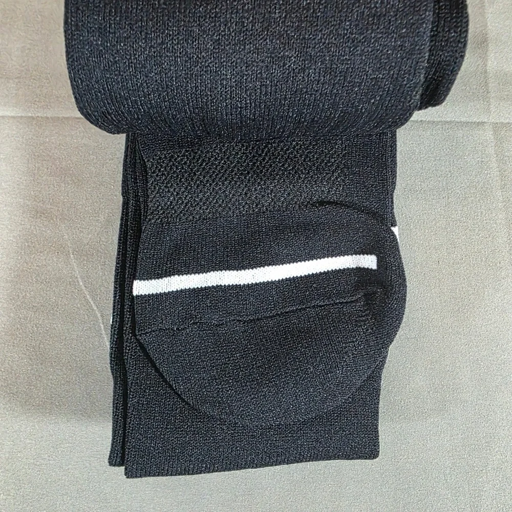 Champion Soccer Socks 2 Pair Over The Calf Black Lightweight Moisture Wicking L